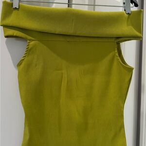Zara Olive Green Off-Shoulder Top